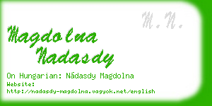 magdolna nadasdy business card